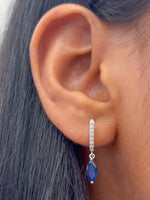 Blue Sapphire Diamond Earrings