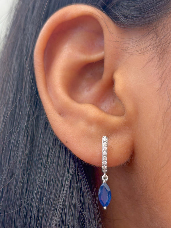 Blue Sapphire Diamond Earrings