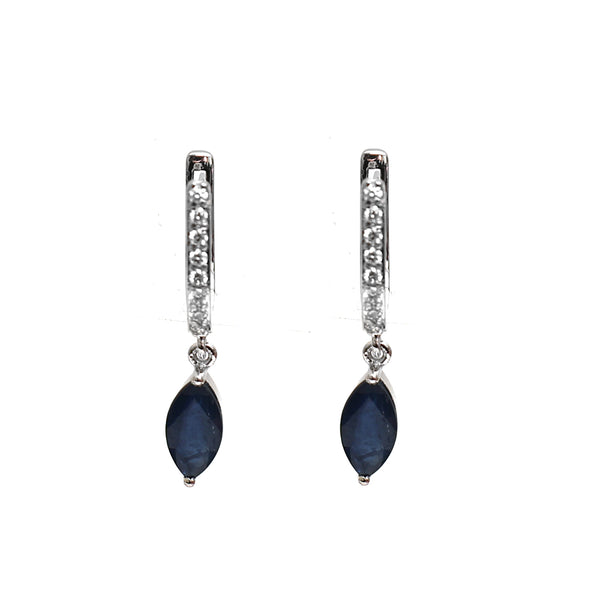 Blue Sapphire Diamond Earrings