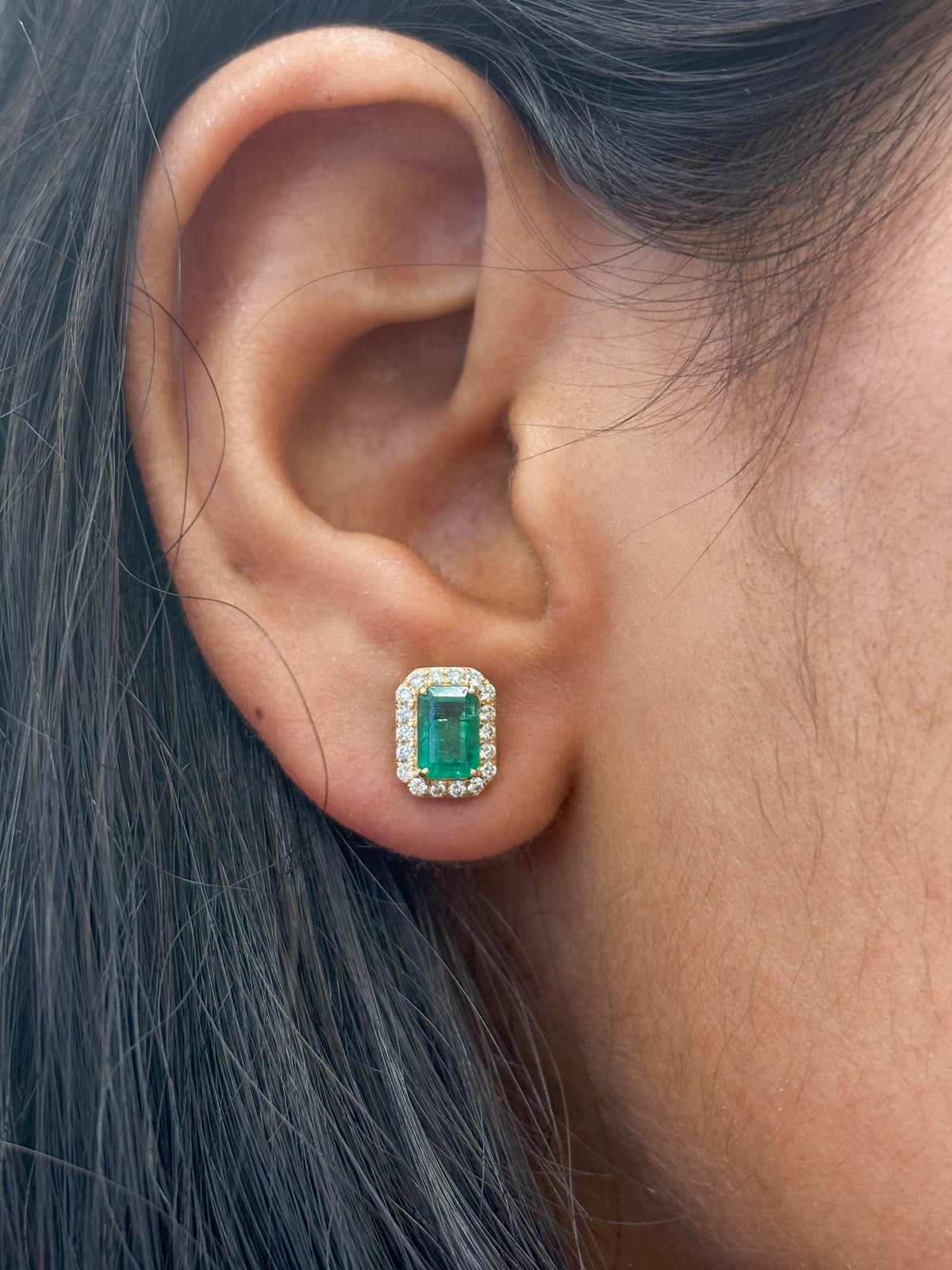 Emerald Diamond Earrings
