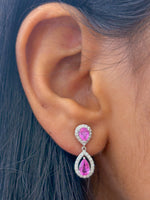 Pink Sapphire Diamond Earrings
