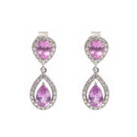 Pink Sapphire Diamond Earrings