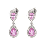 Pink Sapphire Diamond Earrings