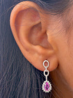 Pink Sapphire Diamond Earrings