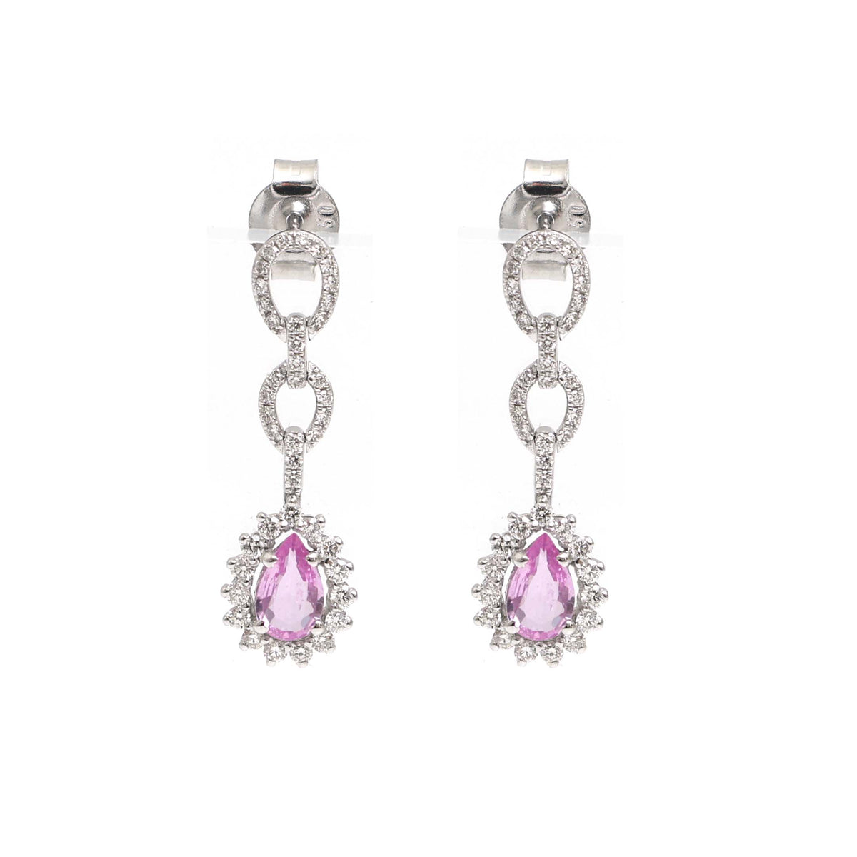 Pink Sapphire Diamond Earrings