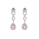 Pink Sapphire Diamond Earrings