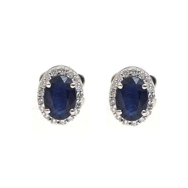 Blue Sapphire Diamond Earrings
