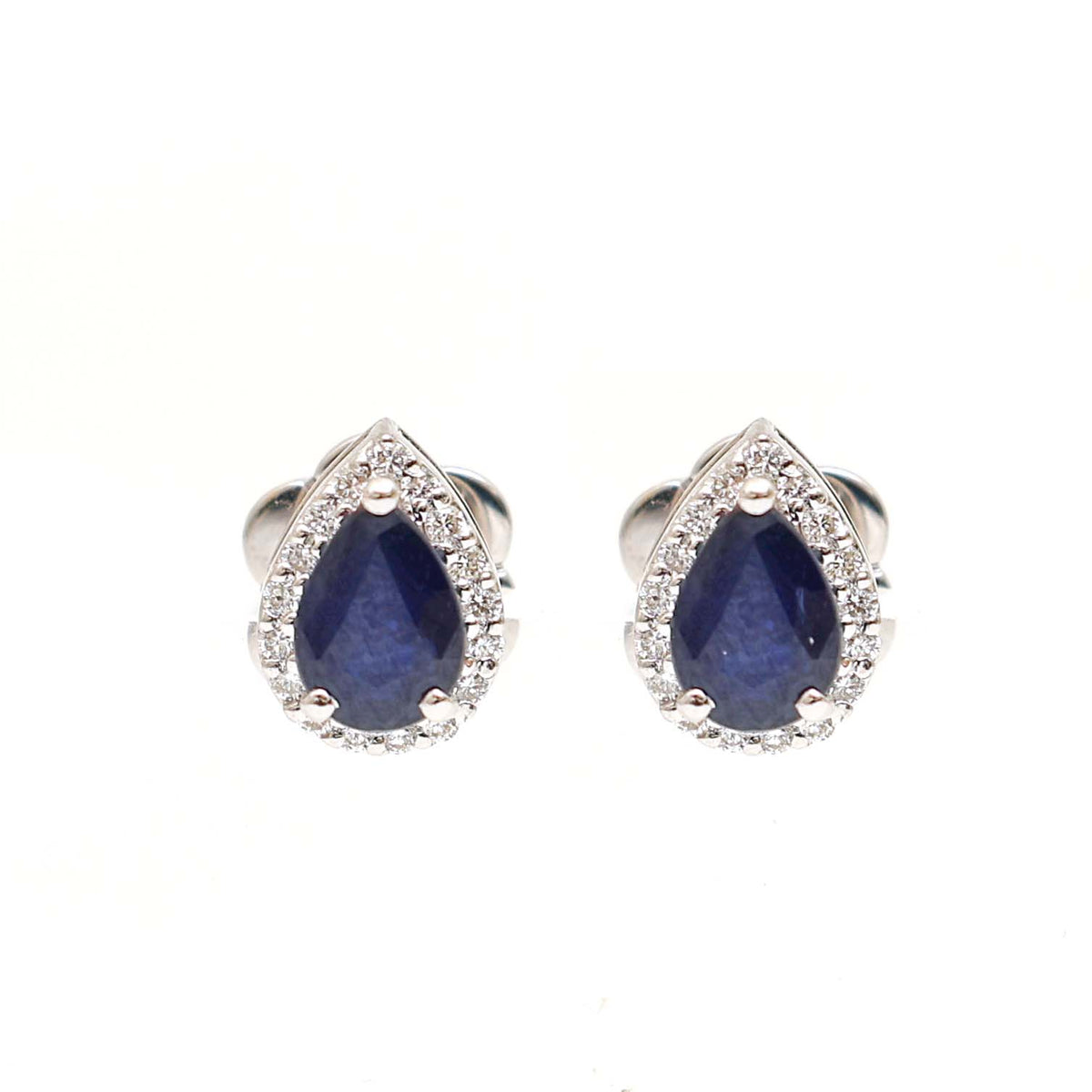 Blue Sapphire Diamond Earrings