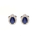 Blue Sapphire Diamond Earrings