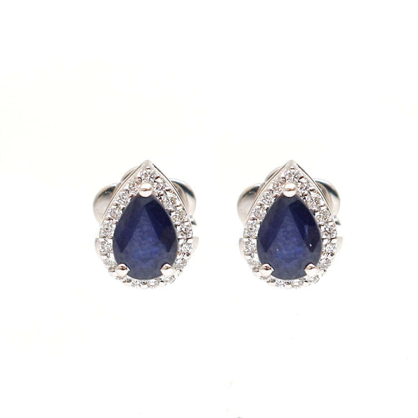 Blue Sapphire Diamond Earrings