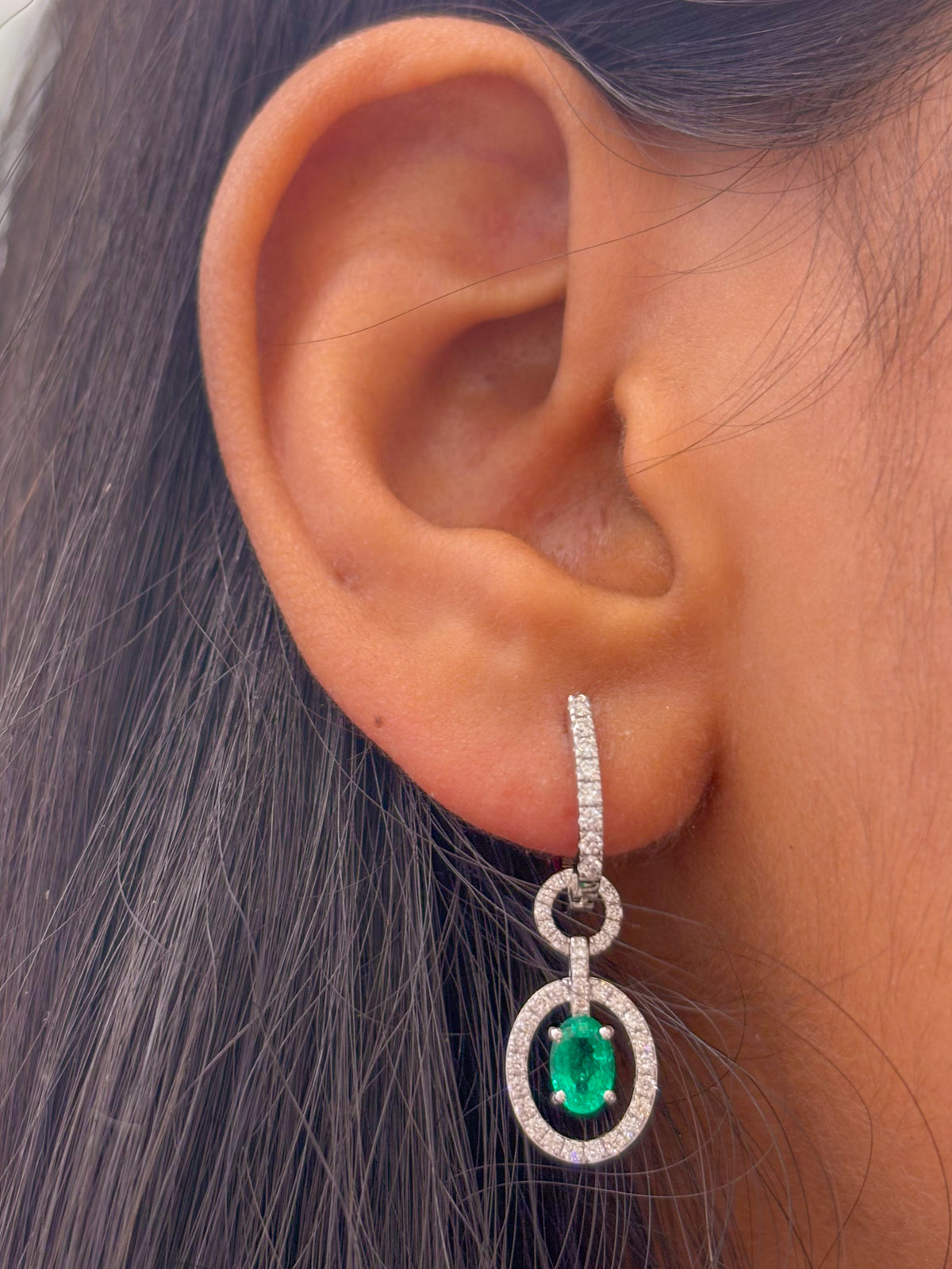 Emerald Diamond Earrings
