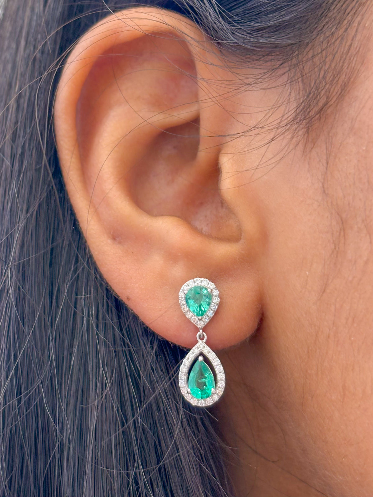 Emerald Diamond Earrings