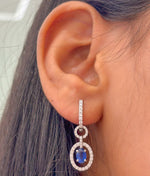 Blue Sapphire Diamond Earrings