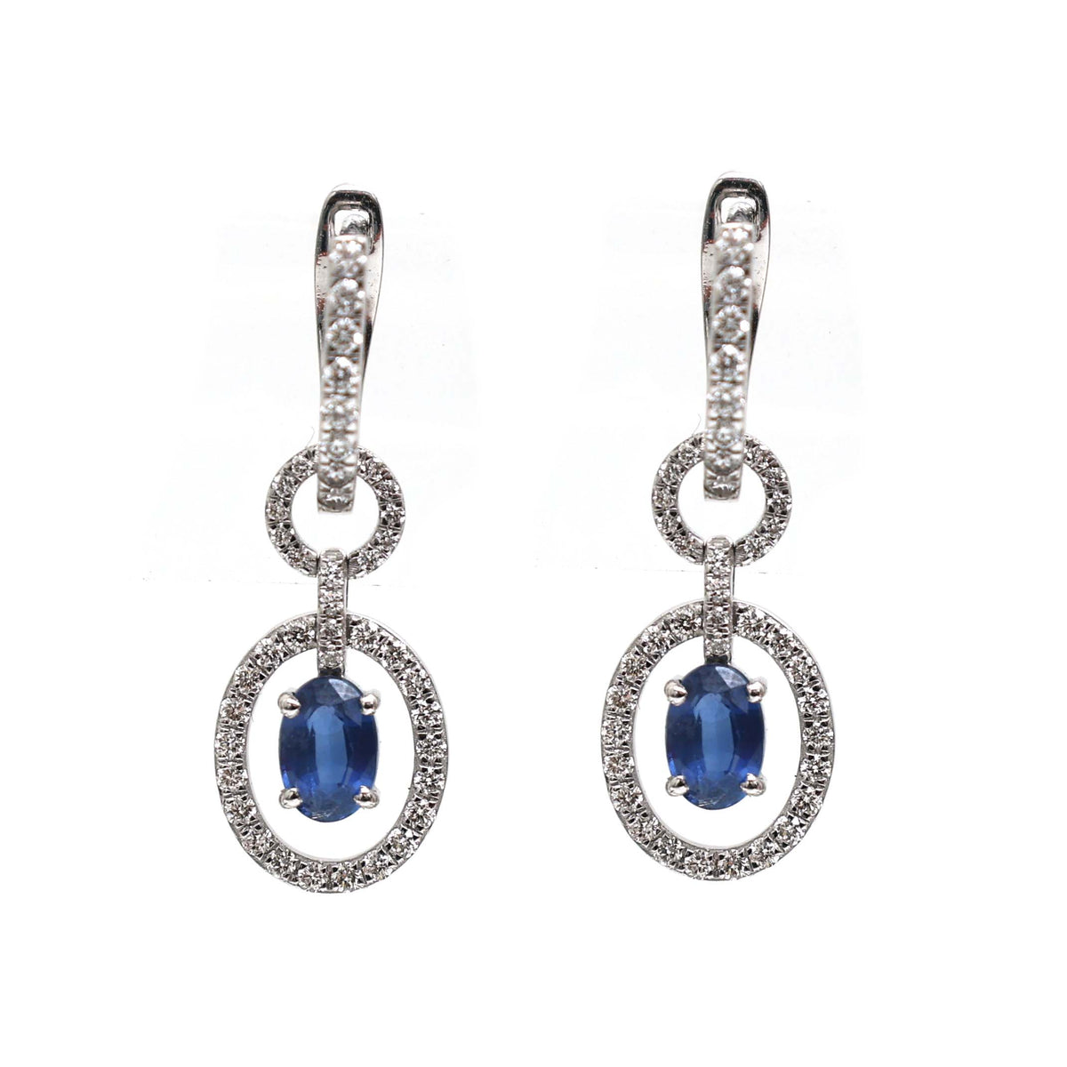 Blue Sapphire Diamond Earrings