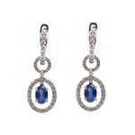 Blue Sapphire Diamond Earrings