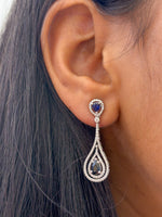 Blue Sapphire Diamond Earrings