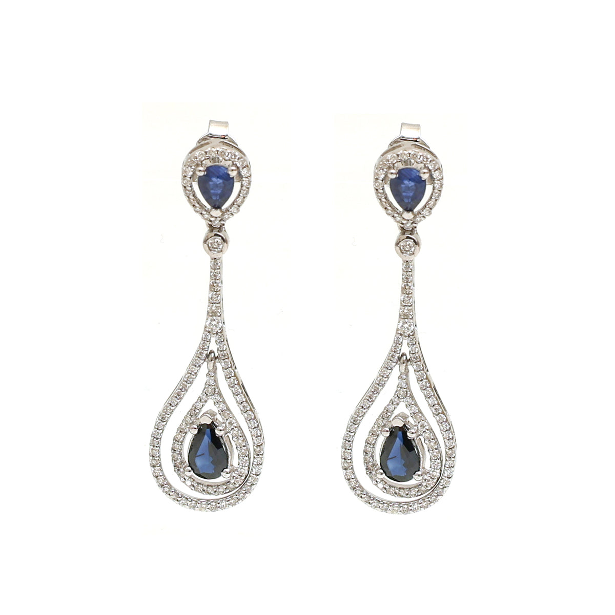 Blue Sapphire Diamond Earrings