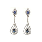 Blue Sapphire Diamond Earrings