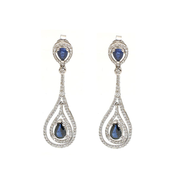 Blue Sapphire Diamond Earrings