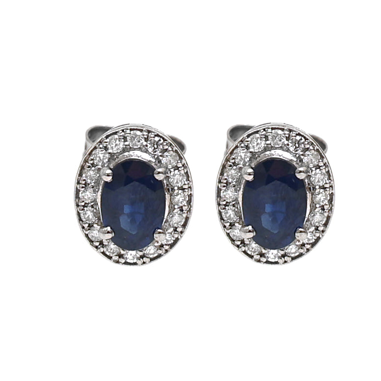 Blue Sapphire Diamond Earrings