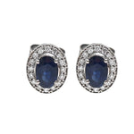 Blue Sapphire Diamond Earrings