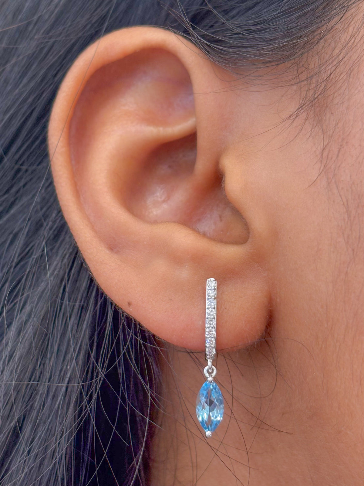 Aquamarine Diamond Earrings