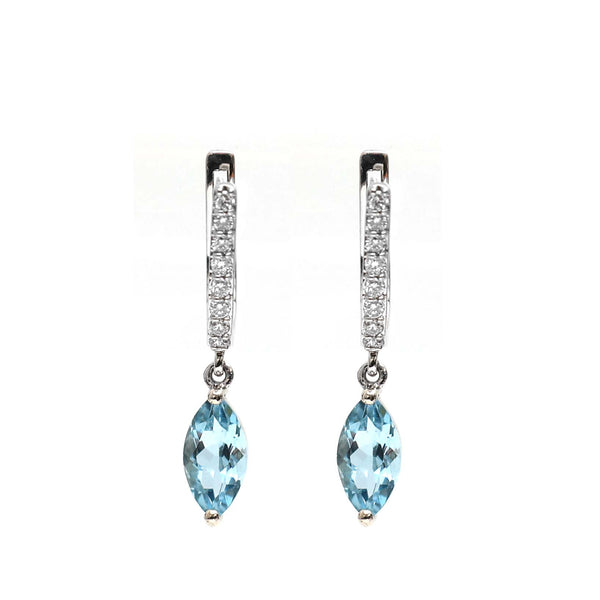 Aquamarine Diamond Earrings