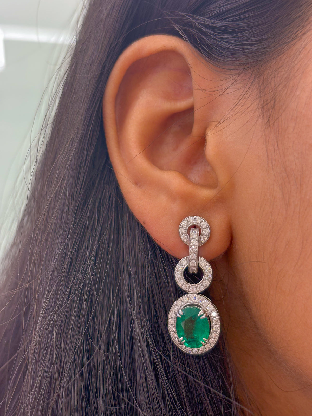 Emerald Diamond Earrings