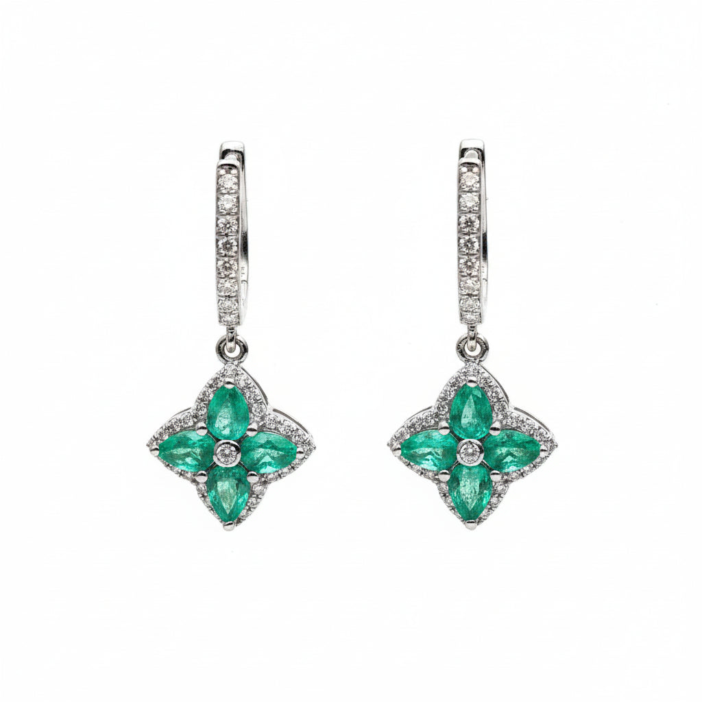 Emerald Diamond Earring