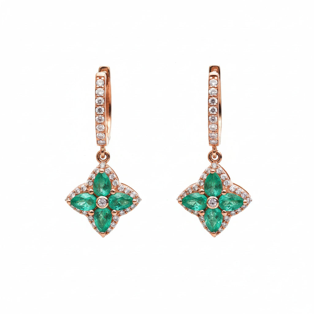 Emerald Diamond Earring