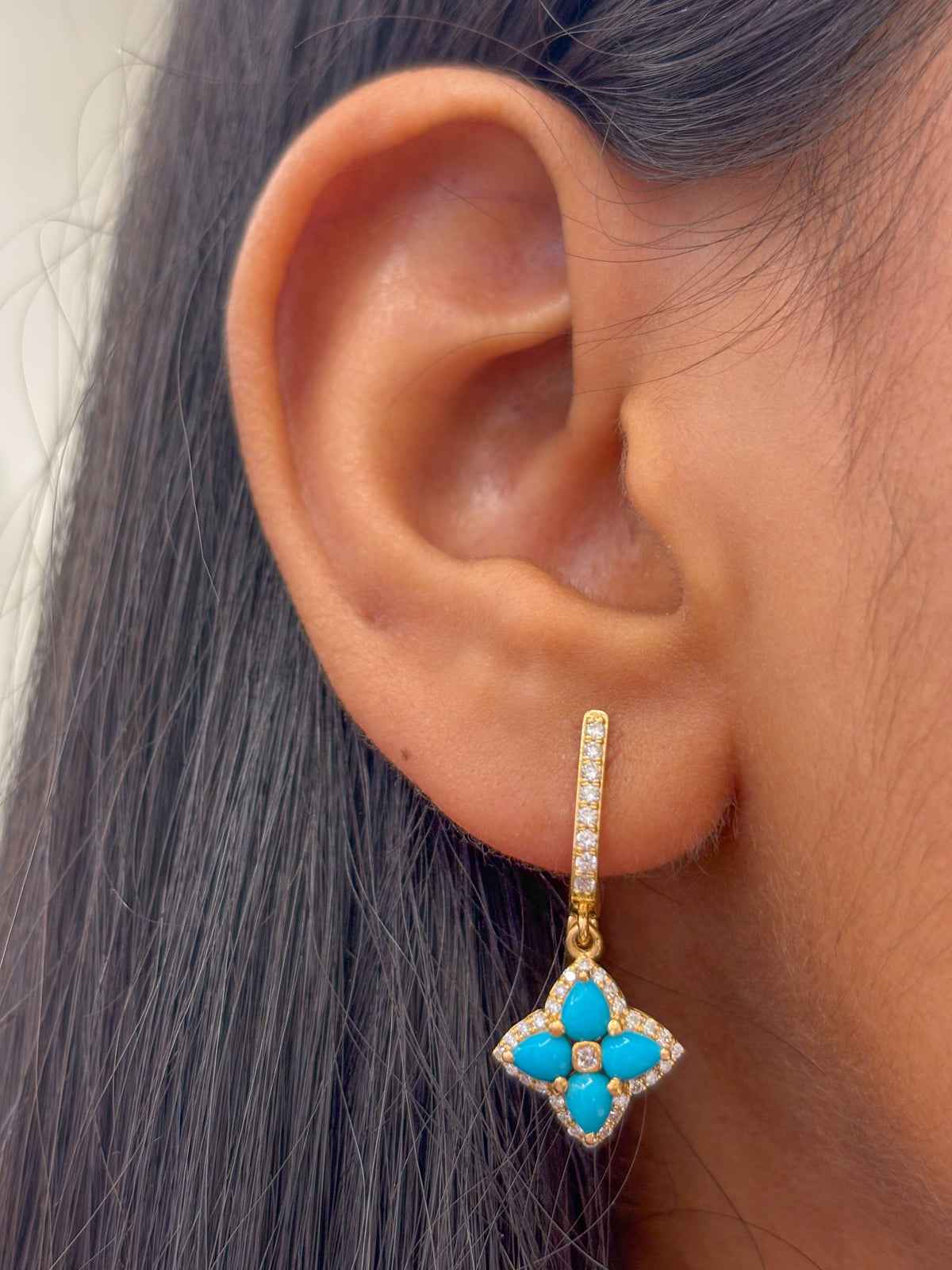 Turquoise Diamond Earring
