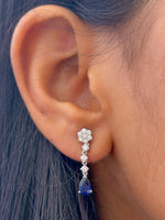 Blue Sapphire Diamond Earrings