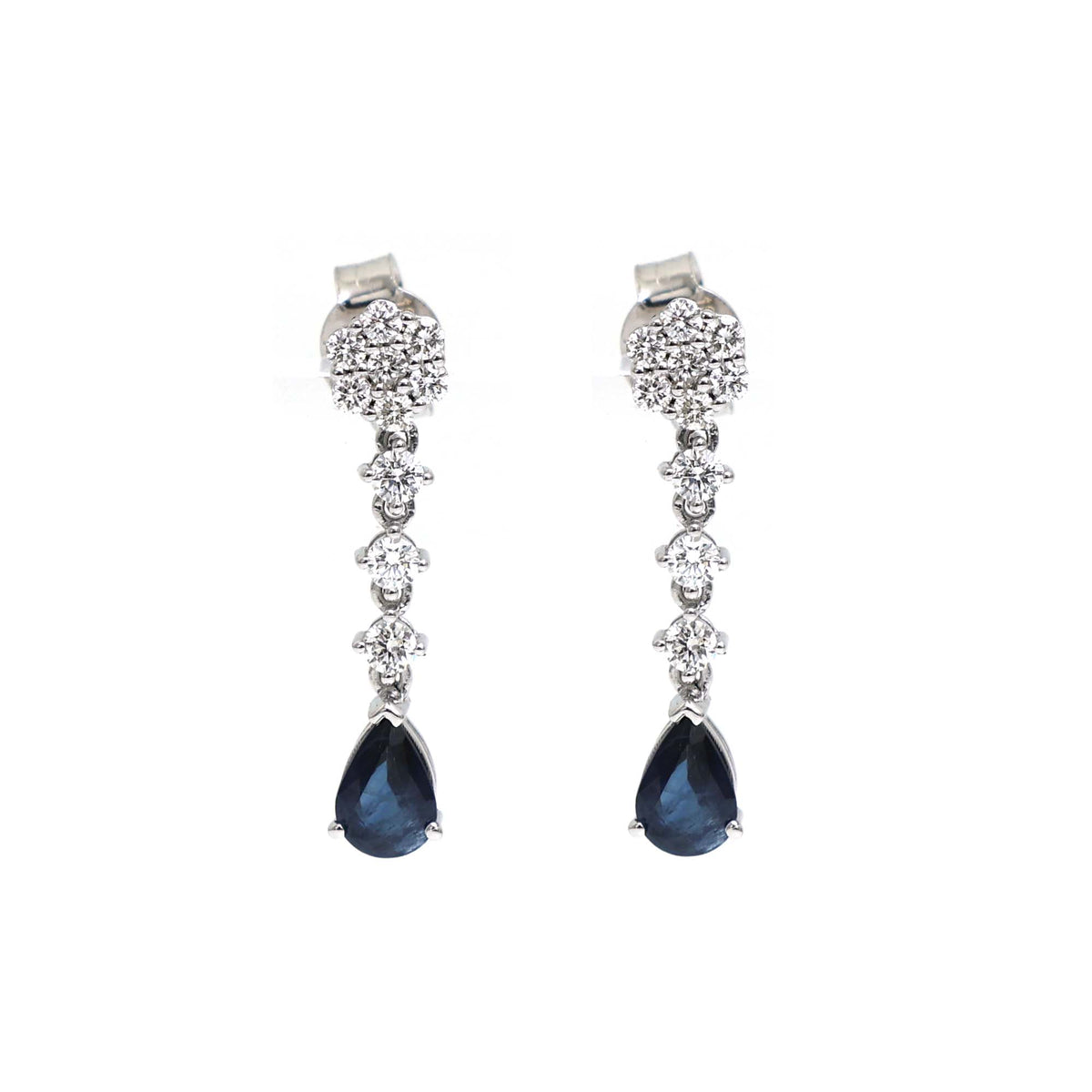 Blue Sapphire Diamond Earrings