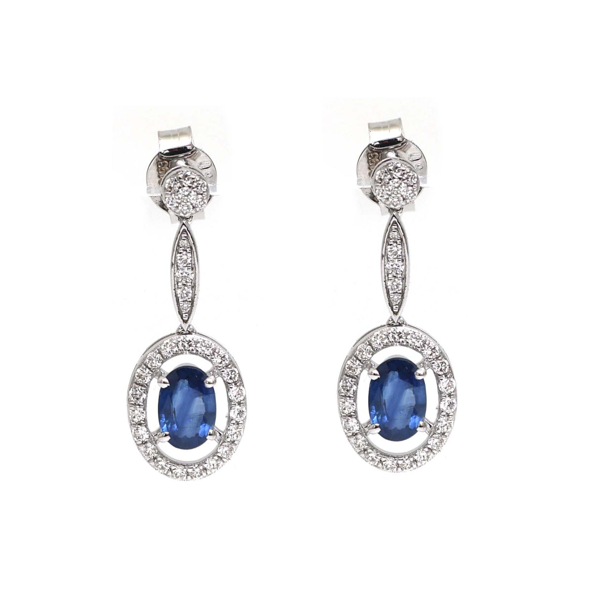 Blue Sapphire Diamond Earrings