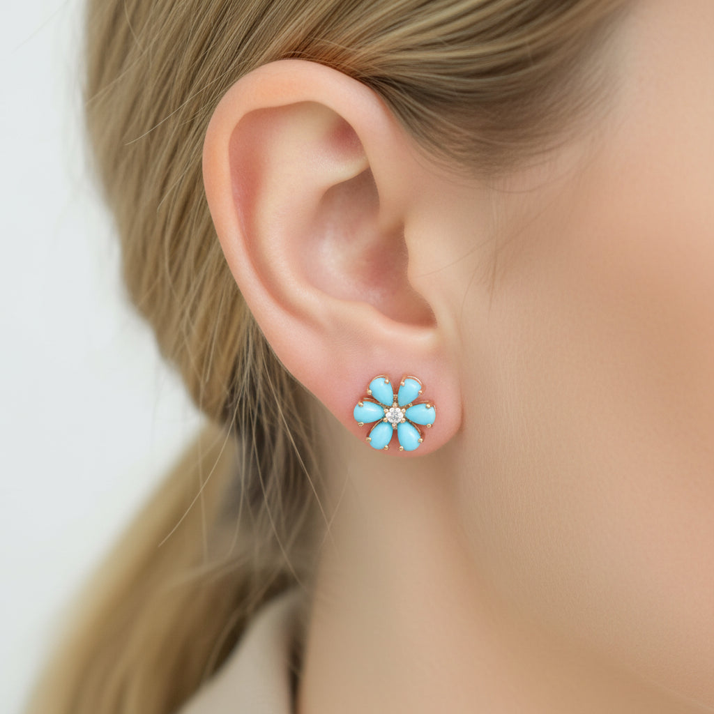 Turquoise Diamond Earring