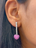 Pink Sapphire Diamond Earrings