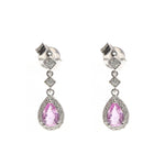 Pink Sapphire Diamond Earrings