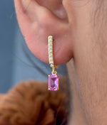 Pink Sapphire Diamond Earrings