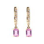 Pink Sapphire Diamond Earrings
