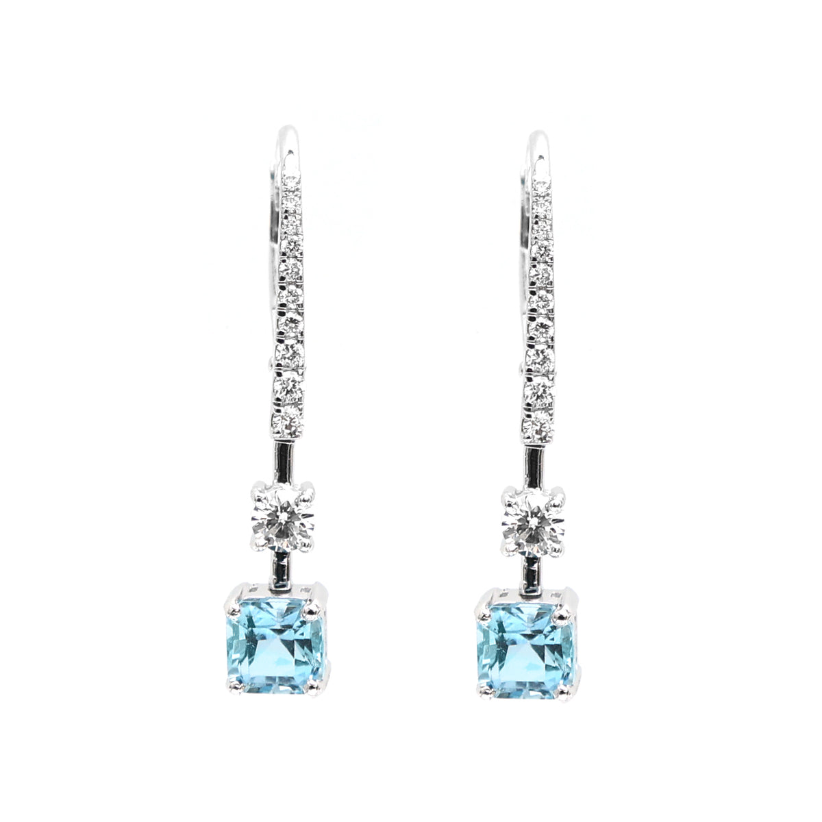 Diamond Aquamarine Earrings