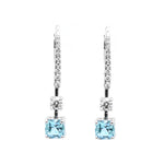 Diamond Aquamarine Earrings