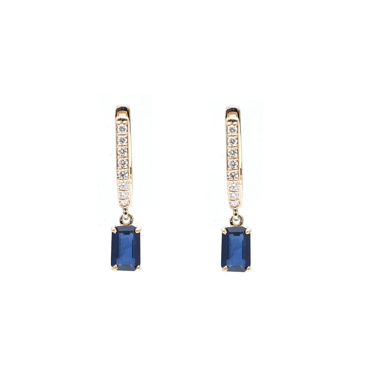 Blue Sapphire Diamond Earrings