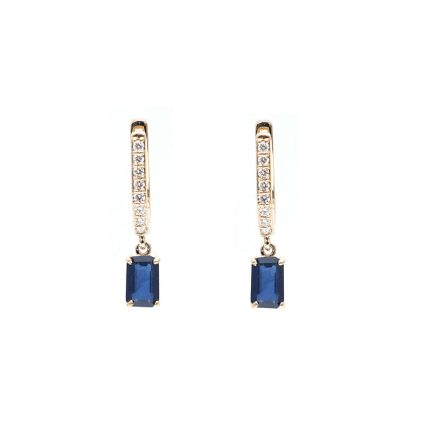 Blue Sapphire Diamond Earrings