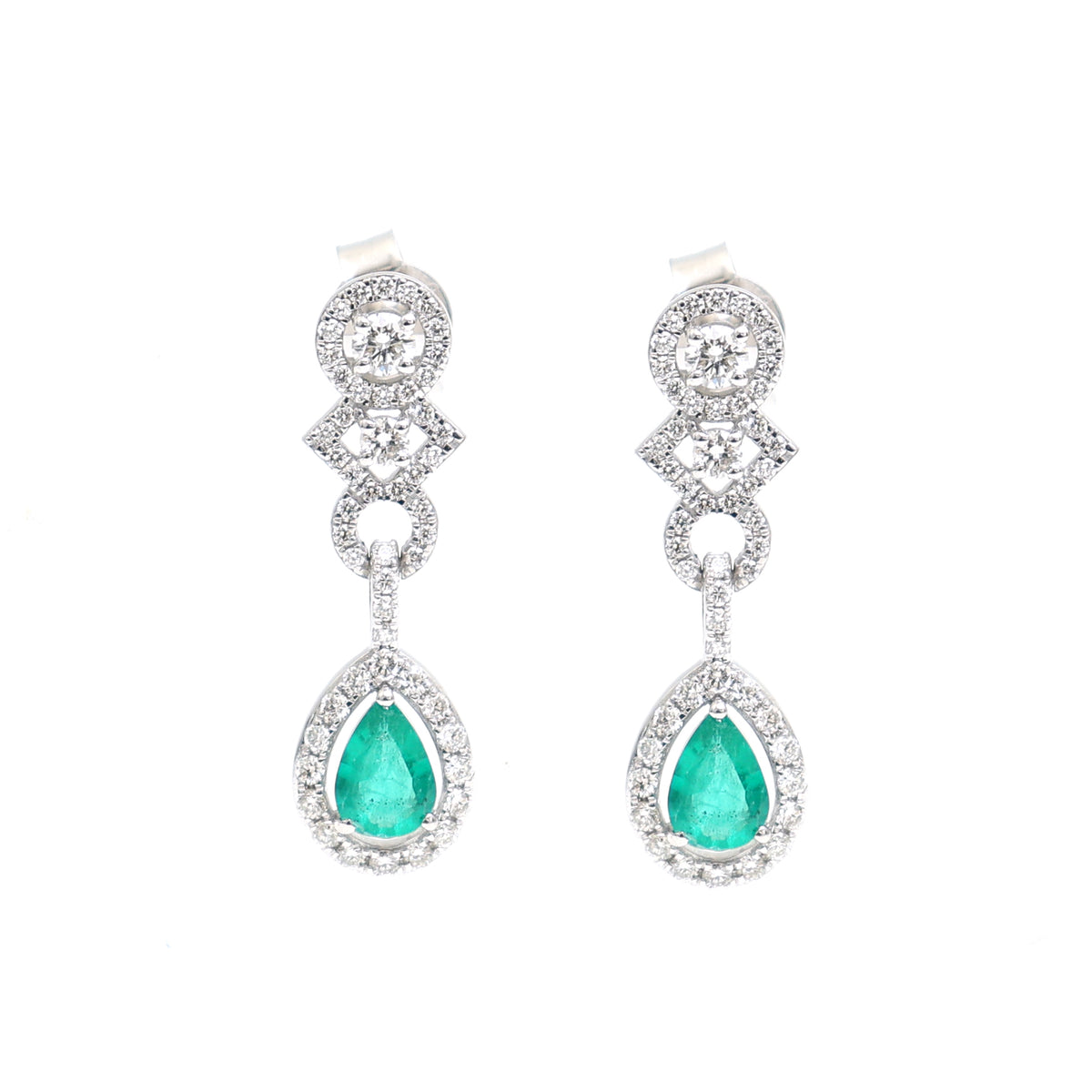 Diamond Emerald Earrings
