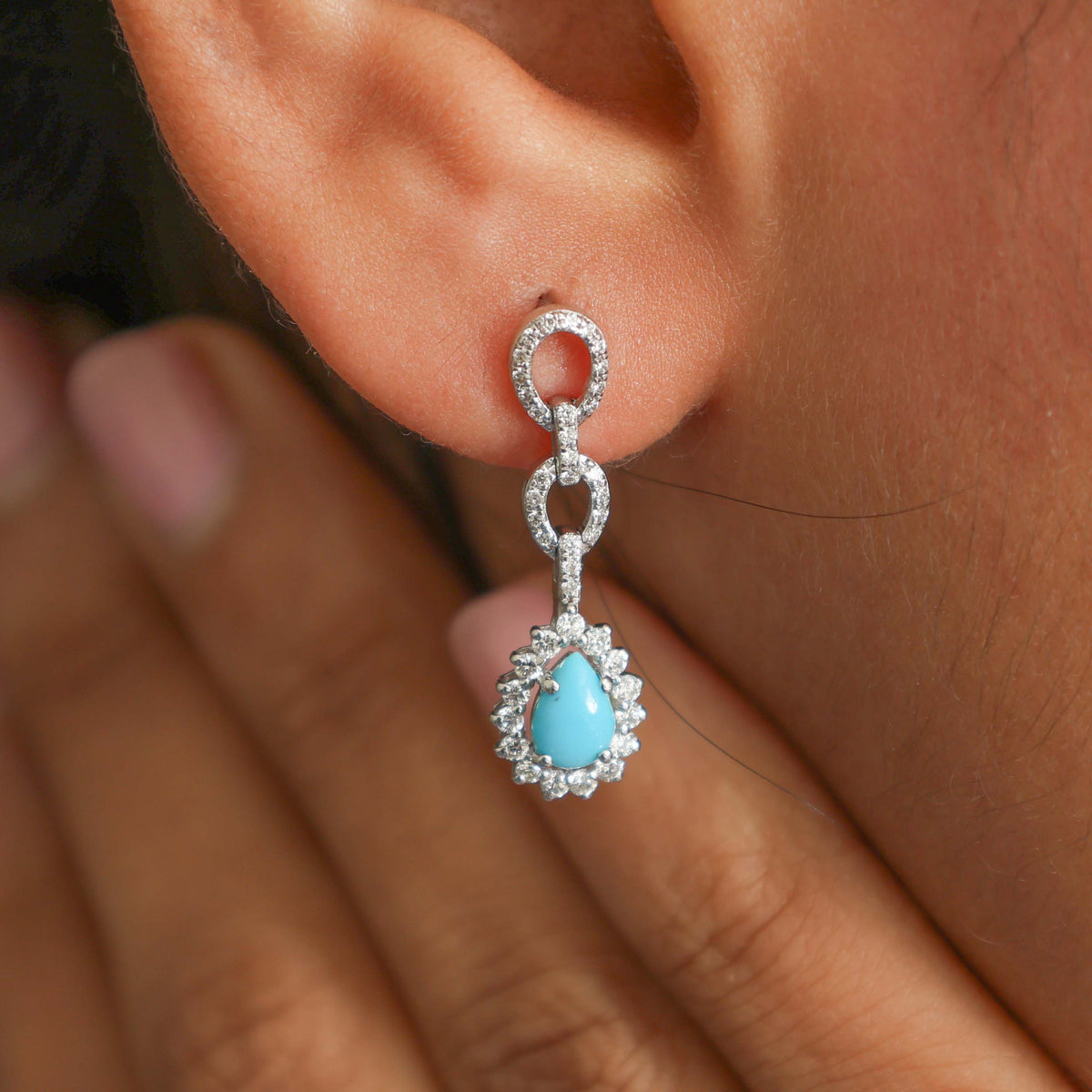 Turquoise Diamond Earrings