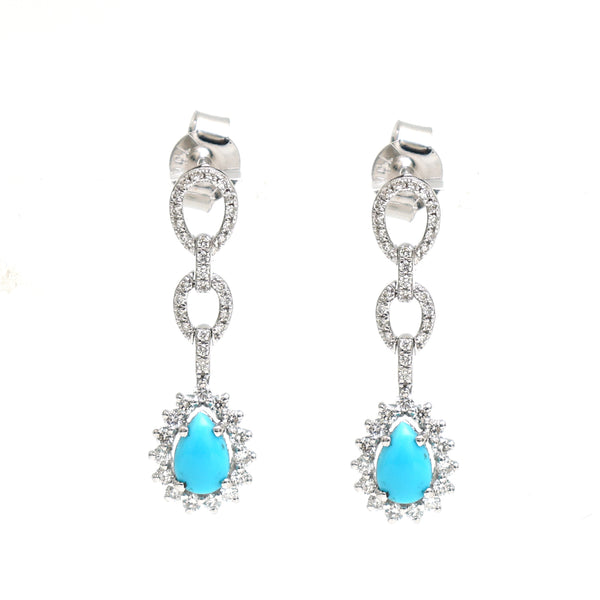 Turquoise Diamond Earrings
