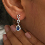 Blue Sapphire Diamond Earrings