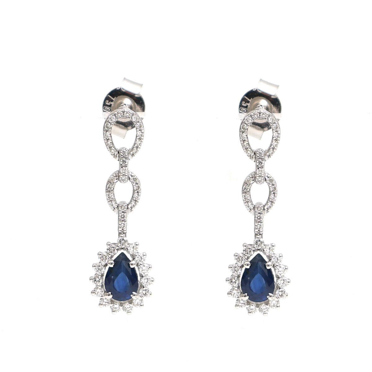 Blue Sapphire Diamond Earrings