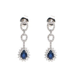 Blue Sapphire Diamond Earrings