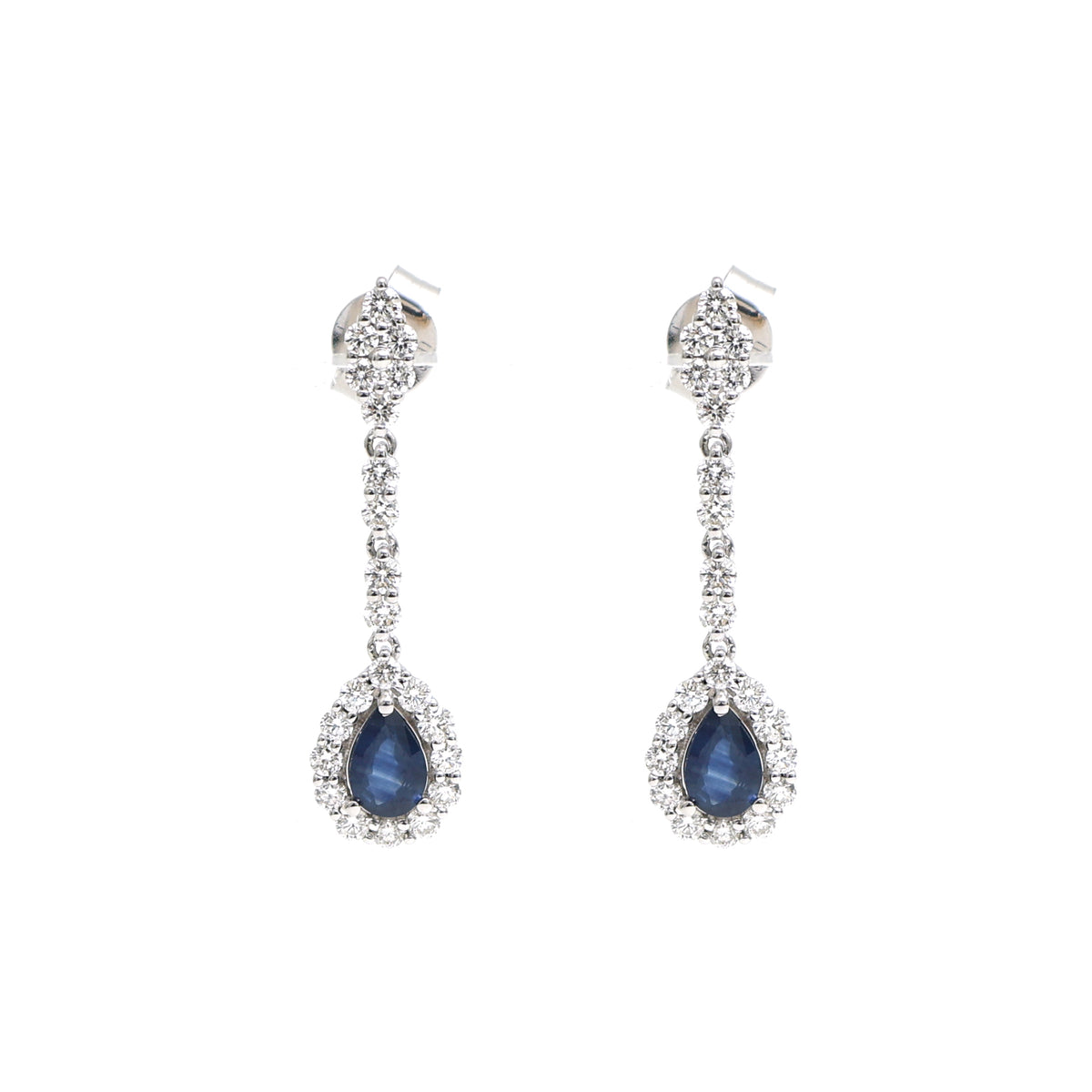 Blue Sapphire Diamond Earrings